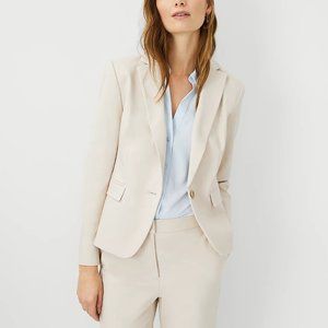 Ann Taylor "The Shorter One Button Blazer In Stretch Cotton" - NWT - Size 4